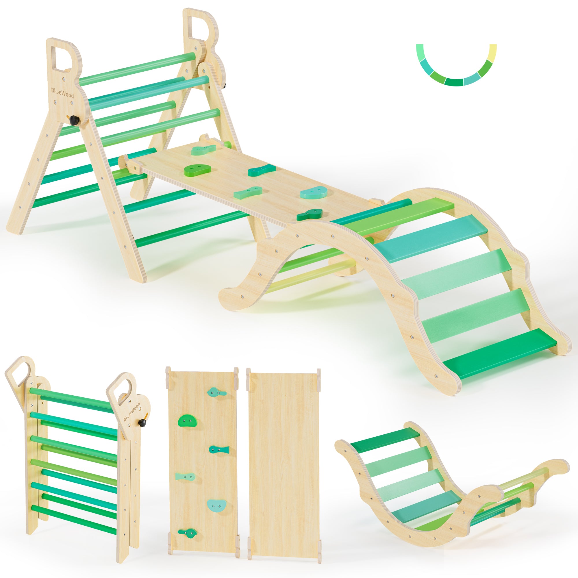 Ritmos - Conjunto de triángulos Pikler de BlueWood® *Summer Beat